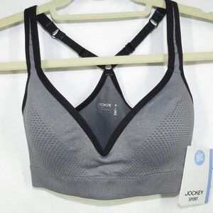 Jockey Medium Impact Gray Padded Moisture Wicking Sports Bra